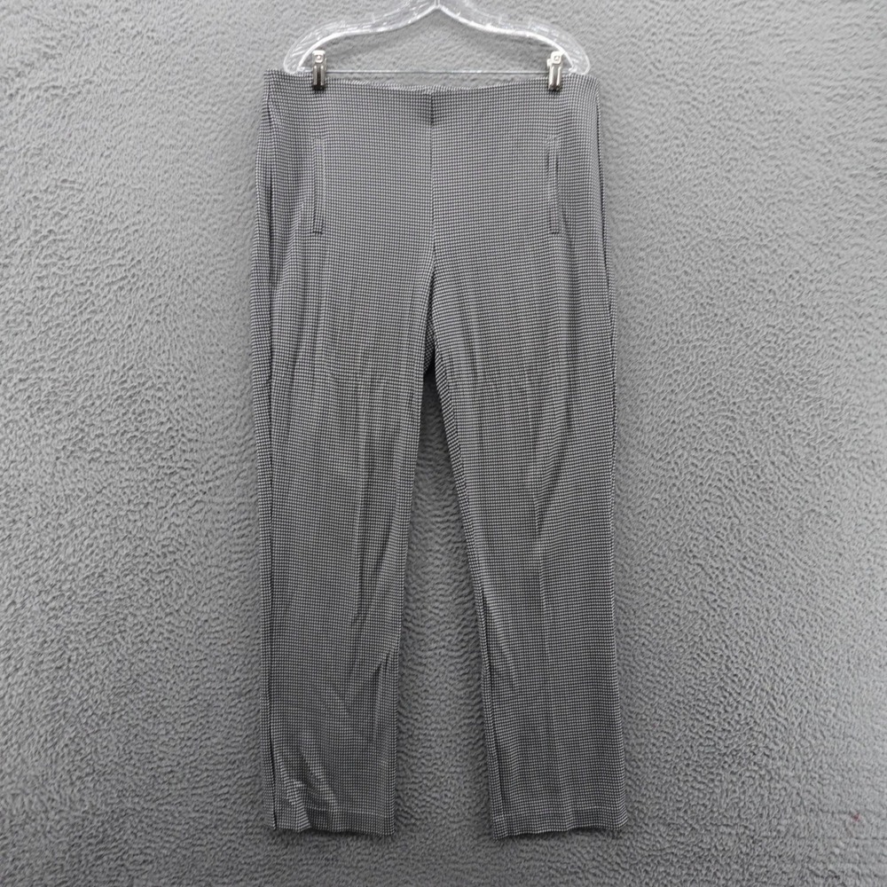 Chicos Pull On Pants 2.5‎ Black White Houndstooth Ankle Stretch Womens